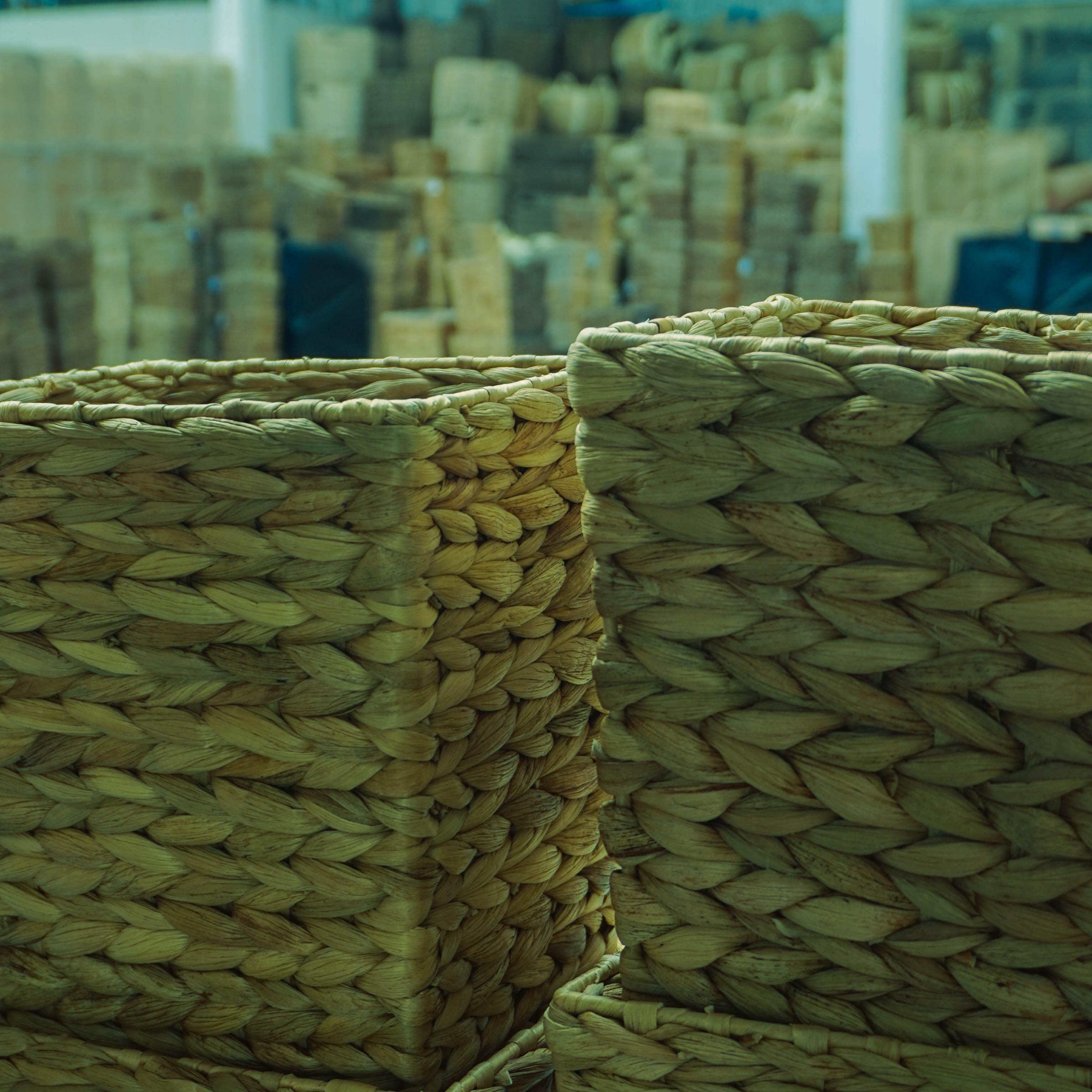 A weaving workshop in progress